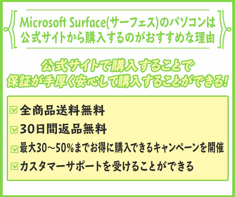 Microsoft Surface(サーフェス)のパソコンは公式サイトから購入するのがおすすめな理由